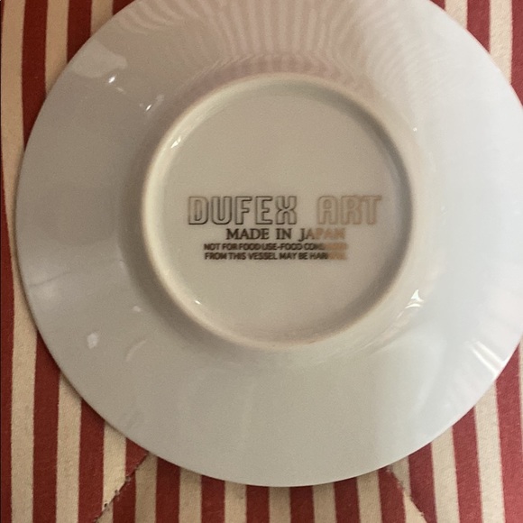 2 Collectible Plate Duffex Art Christmas - Gold Trim - Picture 5 of 5